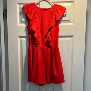 Red Ruffled Romper
